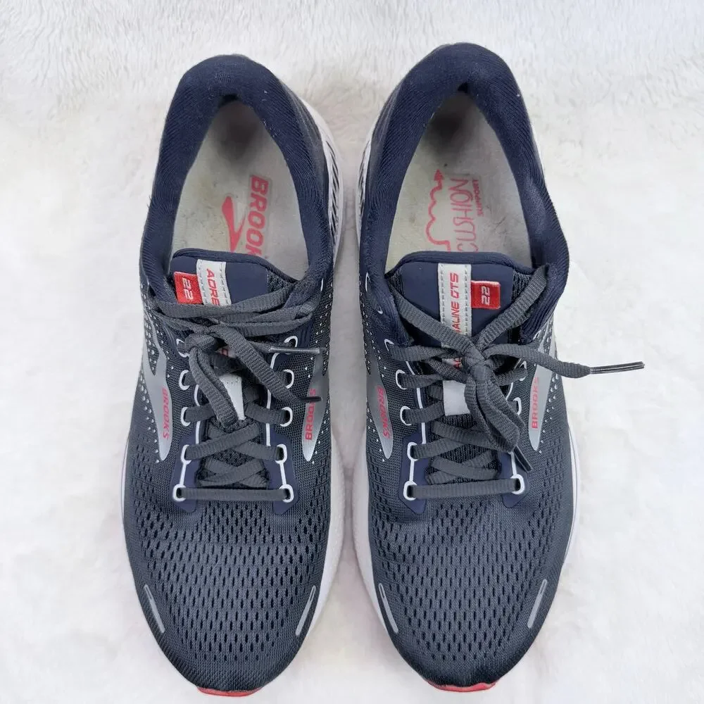 Brooks Adrenaline GTS 22 Mens Running Shoes Navy Blue Red Size 9 D Sneaker